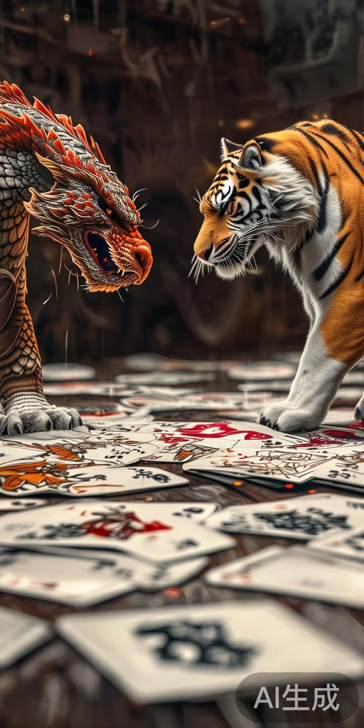 龙虎斗：这是一款快速、简单的卡片游戏，玩家只需选择